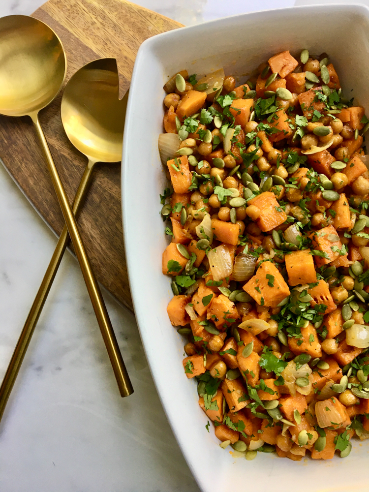 Fall Cooking Roasted Chickpea And Sweet Potato Salad Lala Medina